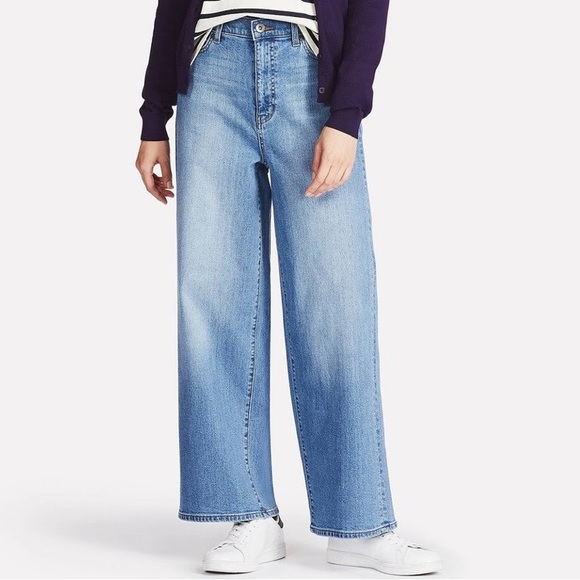 Uniqlo Denim - Uniqlo High Rise Wide Leg Straight Fit Jeans 25